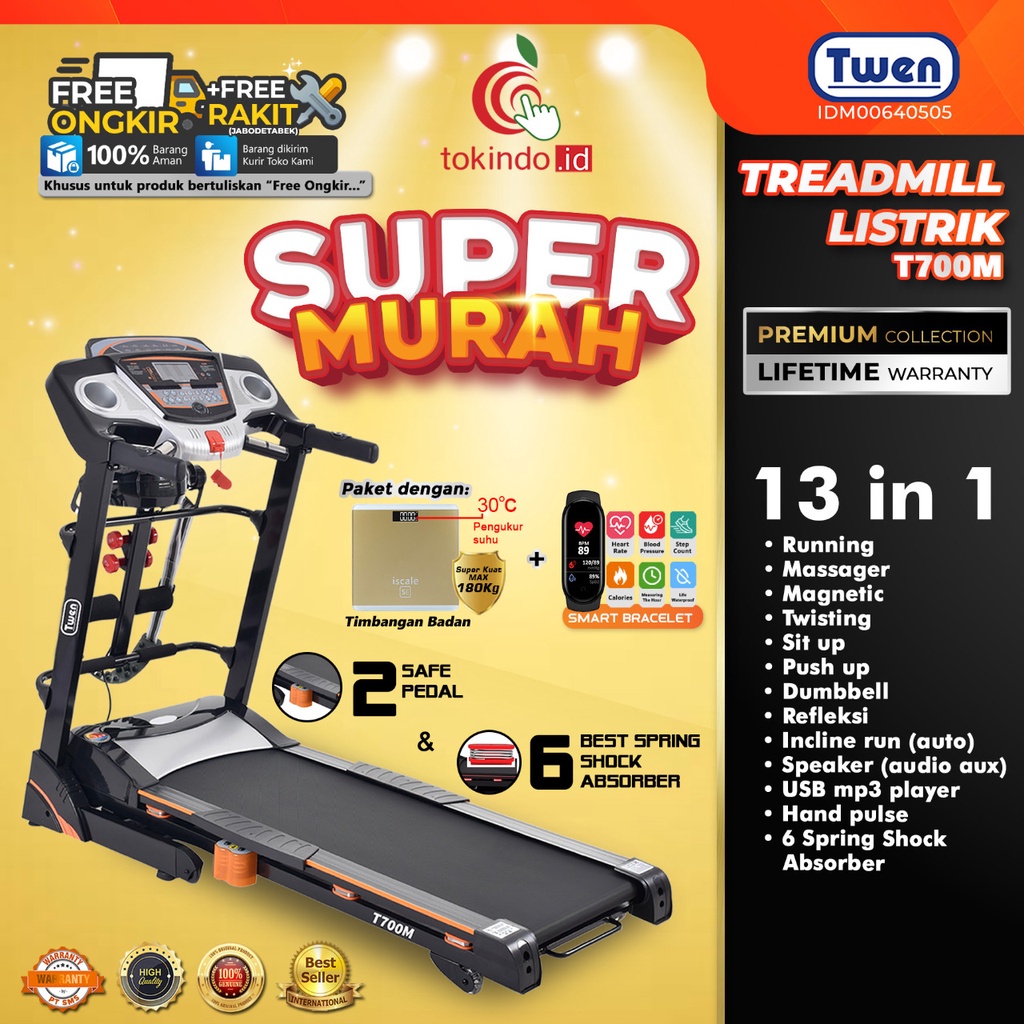 TWEN T700M Treadmill Elektrik Treadmill Listrik Treadmill Multifungsi Treadmill Murah Treadmil