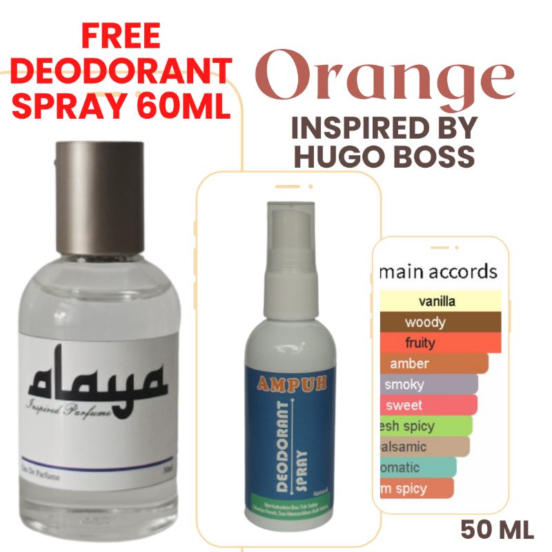 parfum laki laki hugo boss orange inspired parfum 50ml awet tahan lama bonus deodorant spray 60ml