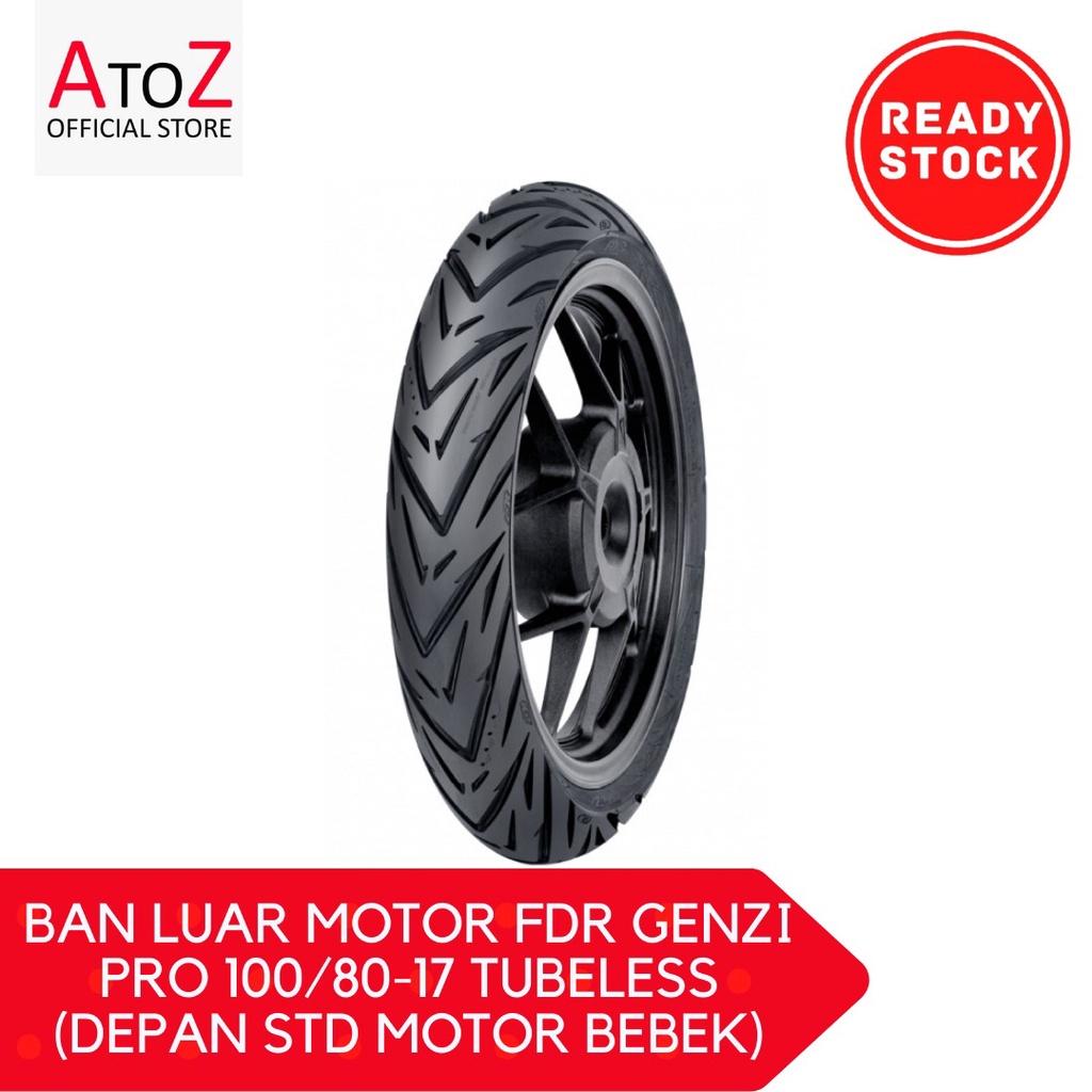 BAN LUAR MOTOR FDR GENZI PRO 100/80-17 TUBELESS (DEPAN STD MOTOR BEBEK) - BAN LUAR SEPEDA MOTOR FDR