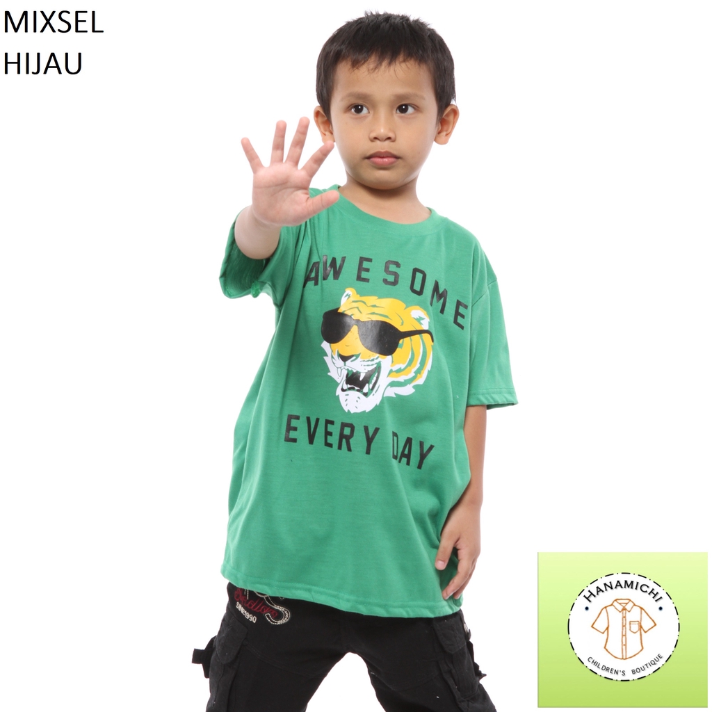 Hanamichi MIXSEL Kaos Sablon Anak Bergambar Lengan Pendek