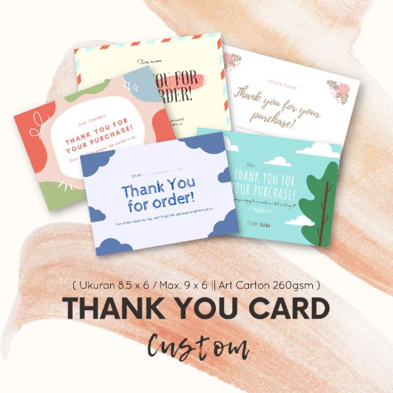 

CUSTOM CETAK KARTU NAMA / THANK YOU CARD & KARTU UCAPAN LEBARAN NATAL TAHUN BARU 1 SISI / 2 SISI [ 50pcs / 100pcs / 200pcs]