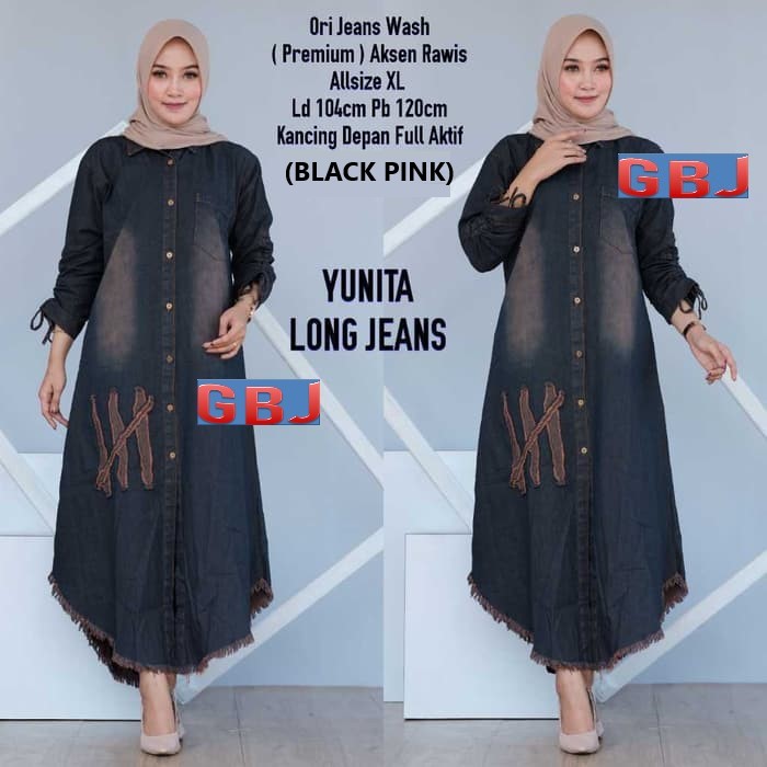 YUNITA LONG JEANS VINI TUNIK GROSIR BAJU MURAH SOLO GBM