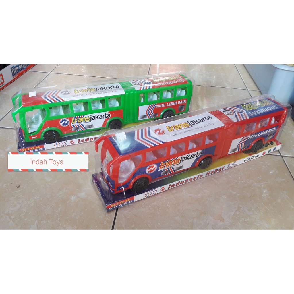 Mainan Bus Gandeng Transjakarta ukuran besar - Busway