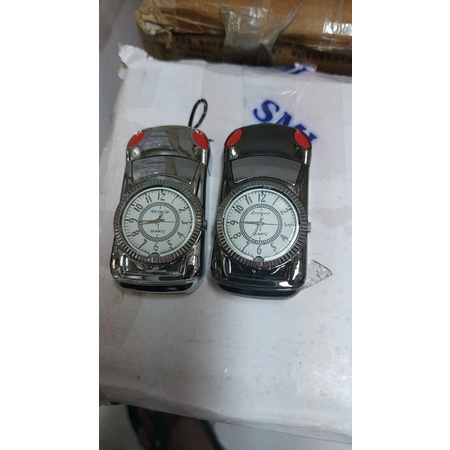 Lighter Motif Mobil Plus Jam Disko 3226 - Korek Jam Bulat Lampu Disko Mobil 3226 Bara Gas Api Mancis