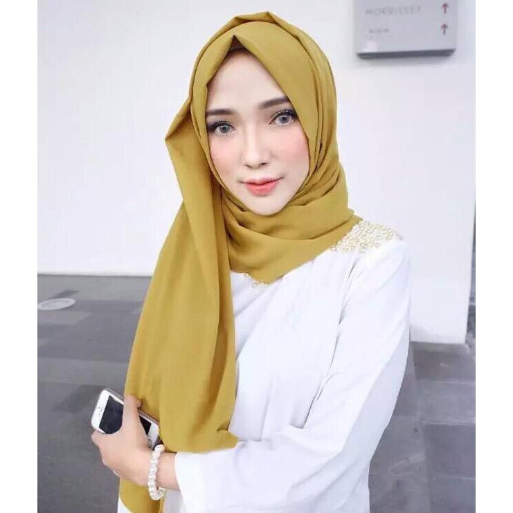 (BUY 1 GET 1) 41-50 Jilbab Pashmina  Polos Sabyan Diamond