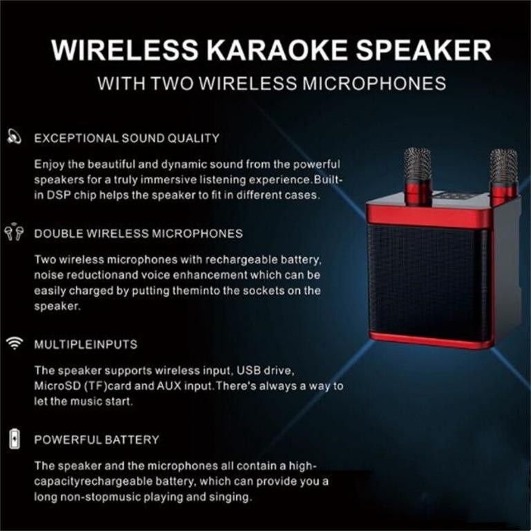 YS-203 50+50W Voice Change Karaoke Speaker Bluetooth for Mobile Phone Speaker Bluetooth