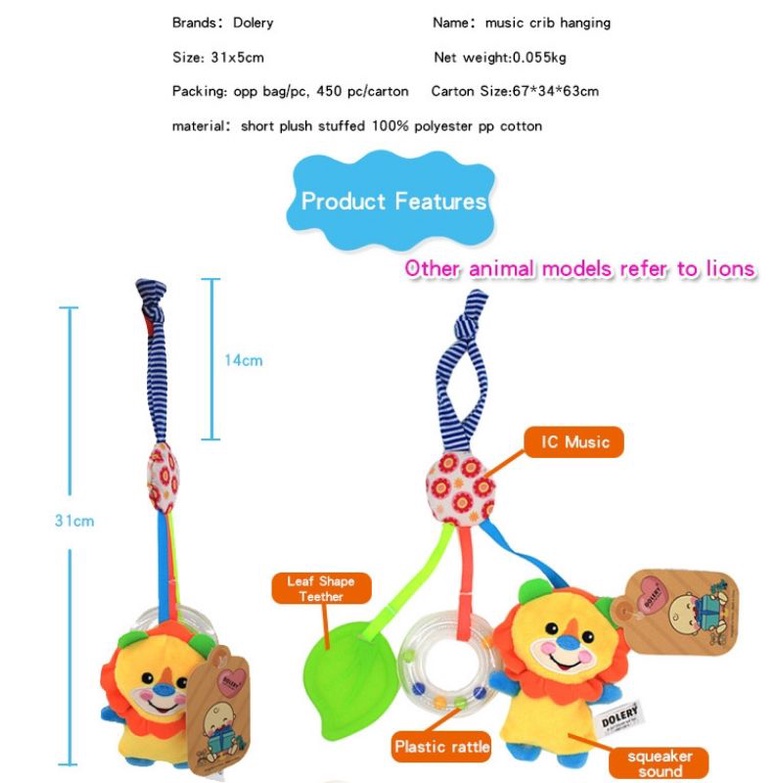 4in1 Mainan Gantungan Kerincingan Musik Rattle Teether Original Multifungsi