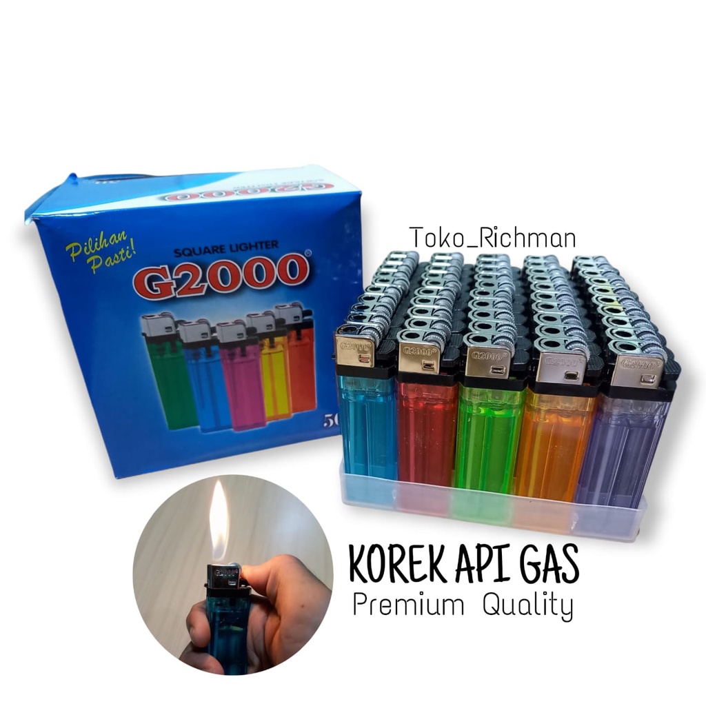 G2000 101 Korek Api Gas Square Lighter Setelan Gas