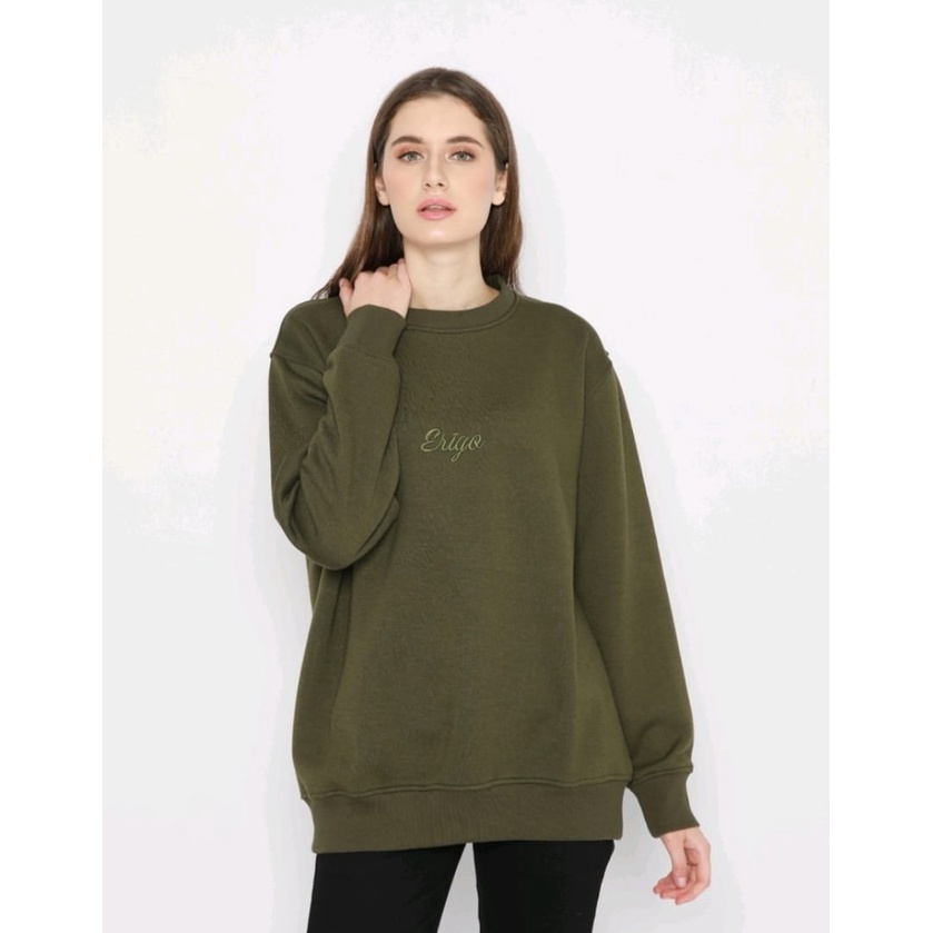 sweater pria wanita sweatshirt erigo crewneck stripe aplikasi sweater distro sweater keren sweater terlaris Erigo sweatshirt marun CN erigo sweater crewneck erigo marun terbaru dan terlaris premium