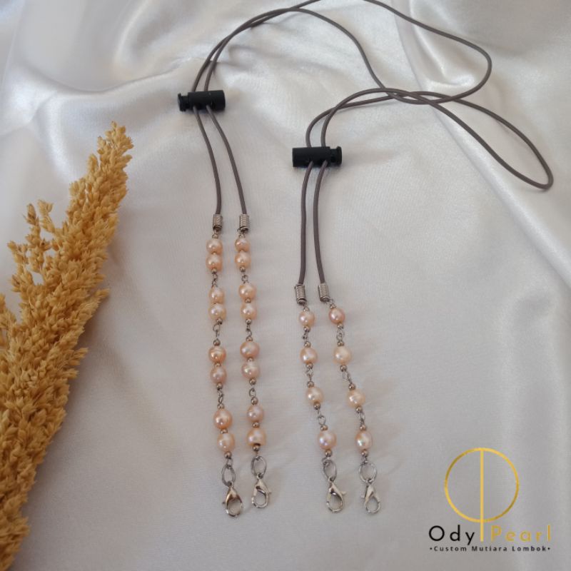 2in1 couple ibu dan anak strap masker + konektor masker mutiara lombok asli