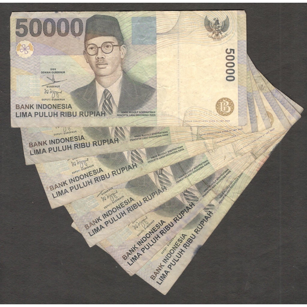 [SATU LEMBAR] Uang Kertas Indonesia 50000 50.000 Rupiah 1999 Bekas