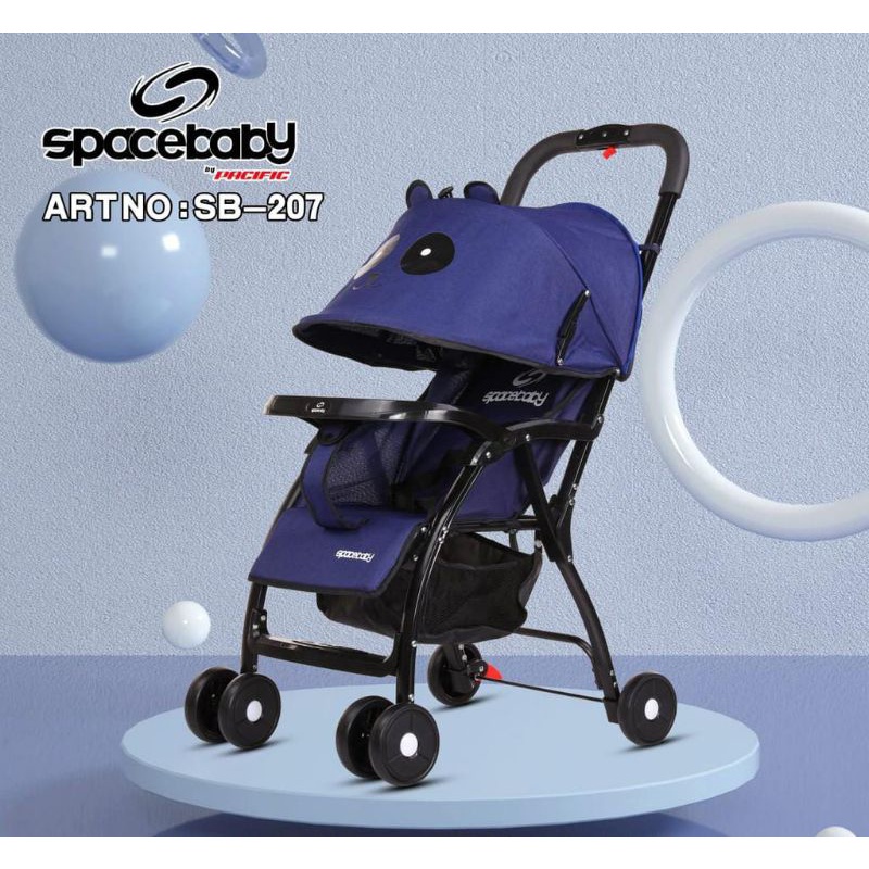 Kereta Dorong Bayi stroller Spacebaby SB207 New Born-30kg stroller space baby Sandaran Multi Posisi Roda Suspensi 1-Tombol Lipat