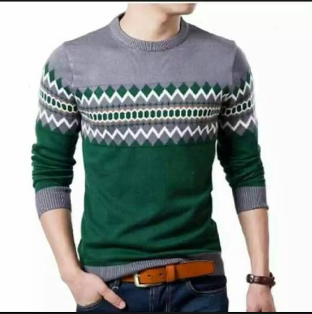 SWEATER PRIA Rajut MICHAEL TRIBAL 4 WARNA KUALITAS TINGGI