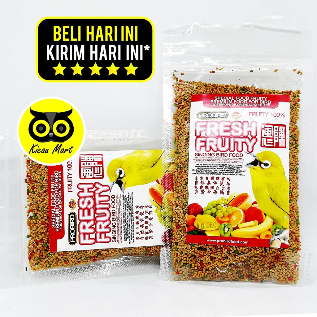 PAKAN MAKANAN HARIAN LOMBA BURUNG PLECI ORIENTAL WHITE EYE VOER PUR FRESH FRUITY PROBIRD PFSFTSR