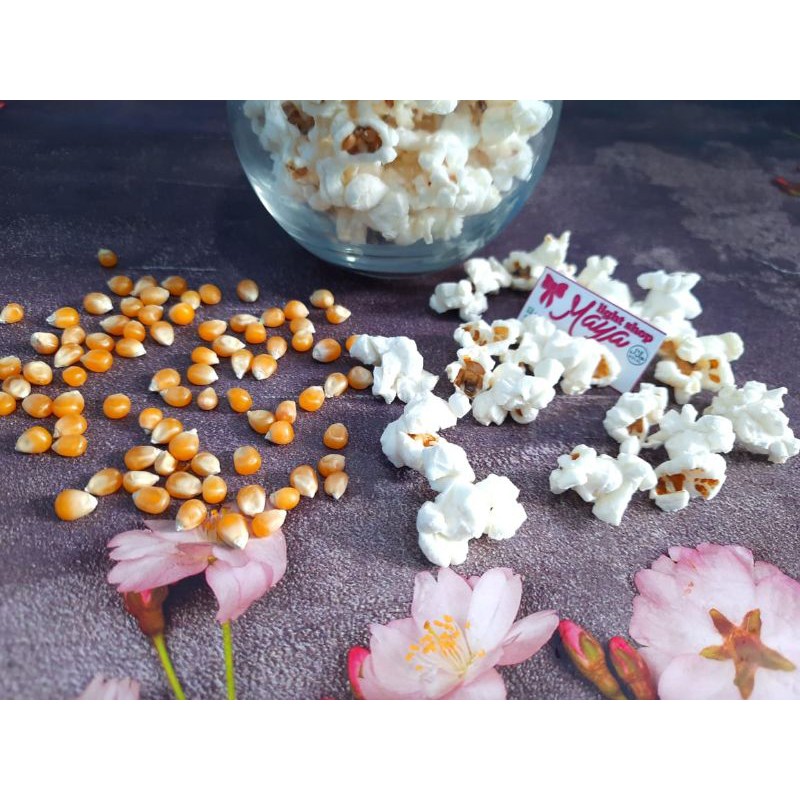 Jagung popcorn mentah repack 100gr bahan popcorn berondong cemilan murah corn snack bioskop