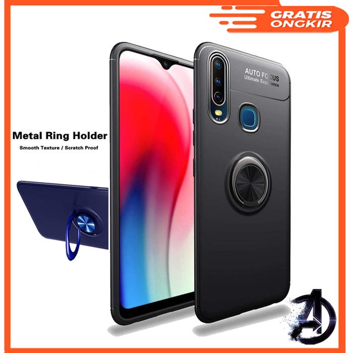 Case Vivo Y12 / Vivo Y17 / Vivo Y15 Soft Case Invisible Auto Focus Magnetic Ring Kick Stand Premium 