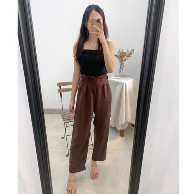 OCTA Basic Kulot Casual Pants Kerja Korea Straight Pants P4