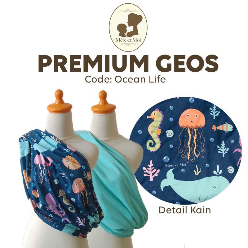 Mereetmoi Simple Sling / Geos /Gendongan Kaos bayi FREE HEAD WRAP