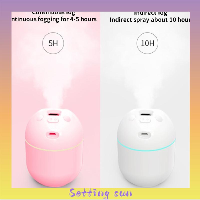 Air Humidifier Mini Portabel USB Aroma Minyak Esensial Diffuser Mobil Aromaterapi Minyak Humidifier Ultrasonic Cool Mist Fogger Mist Maker 220 Ml (Putih) TN