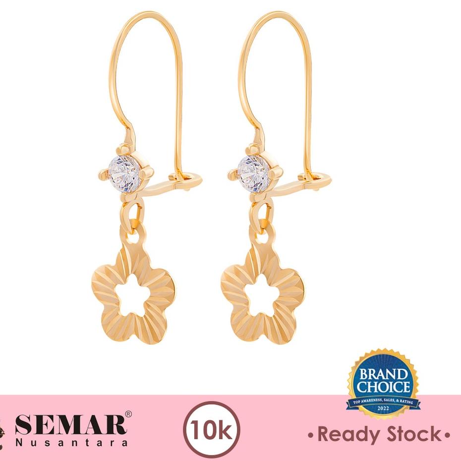 ★ Anting Emas Delvia Flower Gold 10K Semar Nusantara お