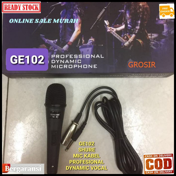 G102 SHURE legendary Mic kabel Microphone cable mik karaoke mikrophone vocal vokal artis audio sound system pengeras suara pro profesional dynamic legendaris G102  BISA SEGALA JENIS AUDIO SOUND  TERBUAT DARI BESI  GK PAKAI BATERAI COLOK Langsung nyala  10