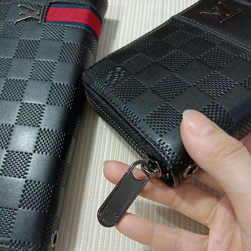 Dompet panjang sleting tali emboss wanita import