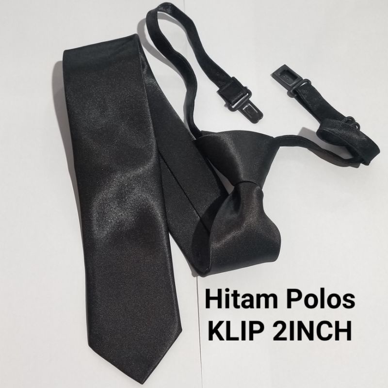 Dasi Panjang Pria Polos Import Hitam Ukuran Slim 2 Inch Atau 5 Cm