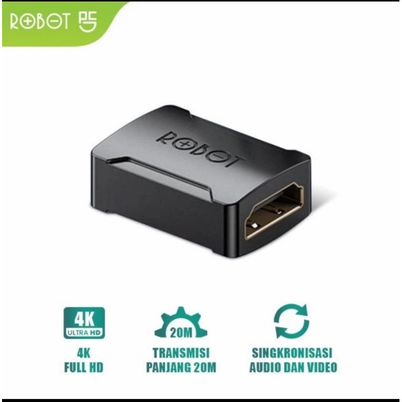 Robot RHH10 Konektor Ekstensi Kabel HDMI Adapter Female to Female 4K