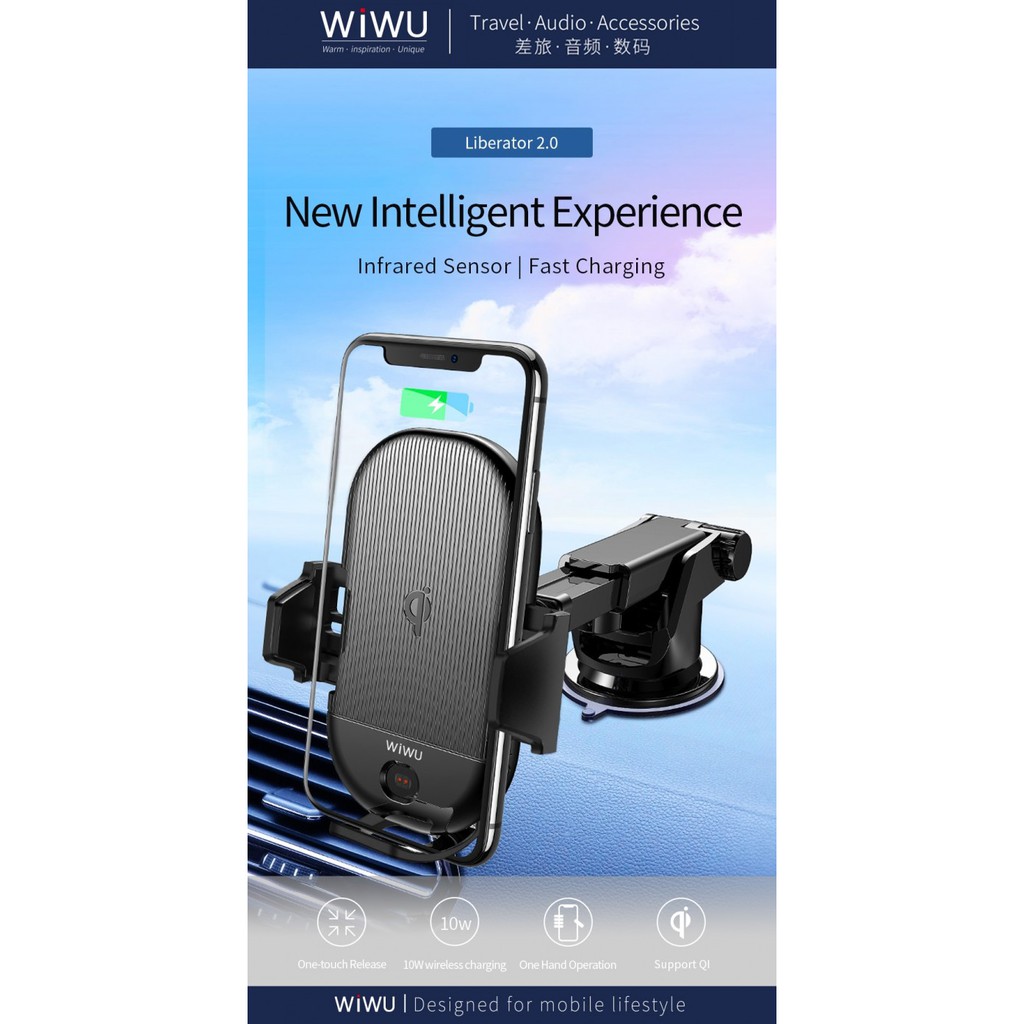 WIWU LIBERATOR II CH-302 - Wireless Charging 10W Fast Charge Car Mount