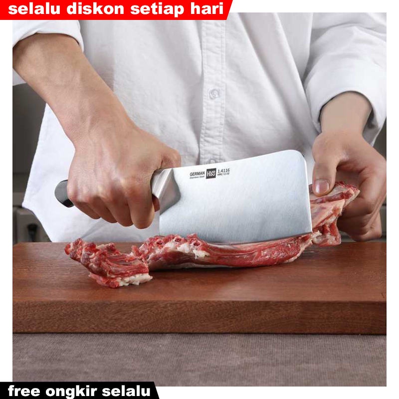Jual Pisau Dapur Golok Baja Stainless Super Tajam Cleaver Kitchen Knife