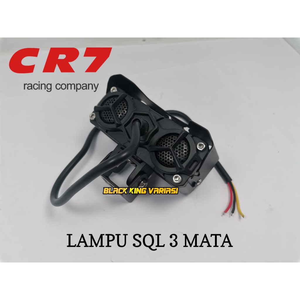 Lampu Sorot Tembak Laser Mobil Motor Tembak LED SQL 3 Mata CR7 Laser Gun Putih Kuning SQL Biled Foglamp 3 Mata