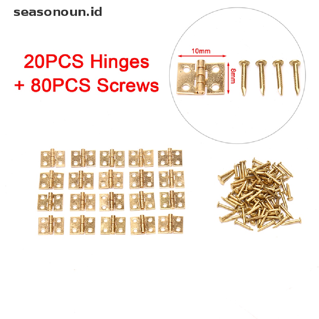 (seasonoun) 20pcs Engsel Mini Bahan Metal Untuk Furniture Rumah Boneka 1 / 12