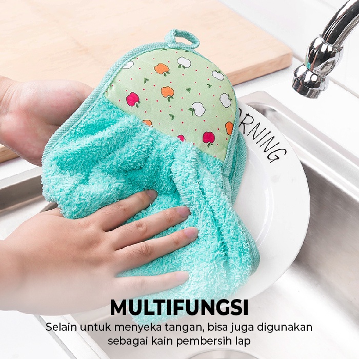 Kain Handuk Pembersih Meja Piring Dapur Serbet Microfiber Gantung / Lap Tangan Murah Dan Sangat Berkualitas (H25)