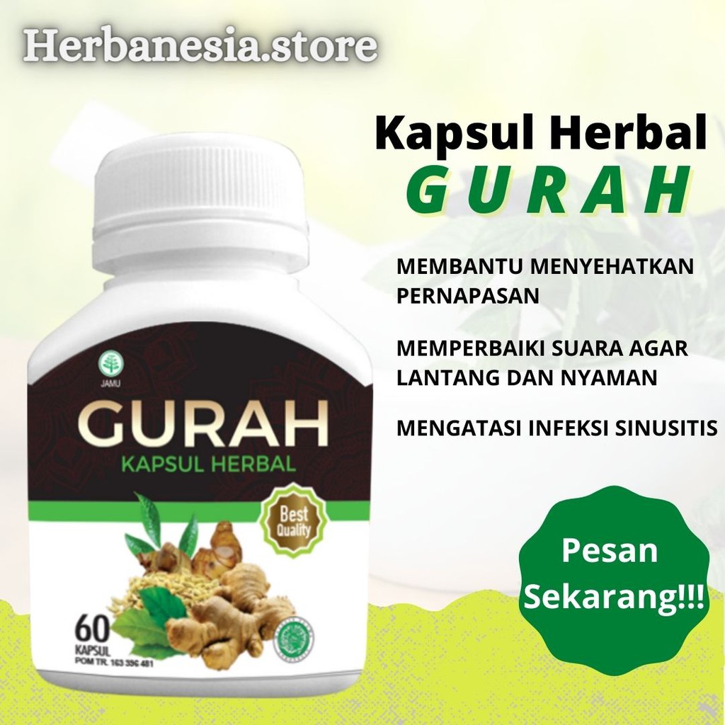 

Kapsul Herbal Gurah - Atasi Batuk Berdahak, Gangguan Pernapasan, Mengencerkan Lendir