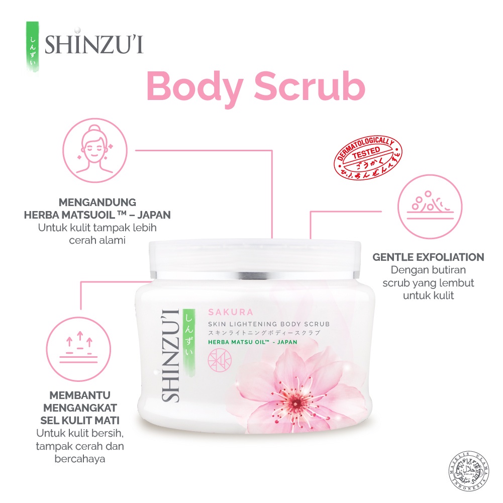 ⭐️ Beauty Expert ⭐️ Shinzui Body Scrub Skin Lightening 110g 200g Body Scrub Shinzui Scrub Matsu Sakura Kensho Kirei Myori Hana