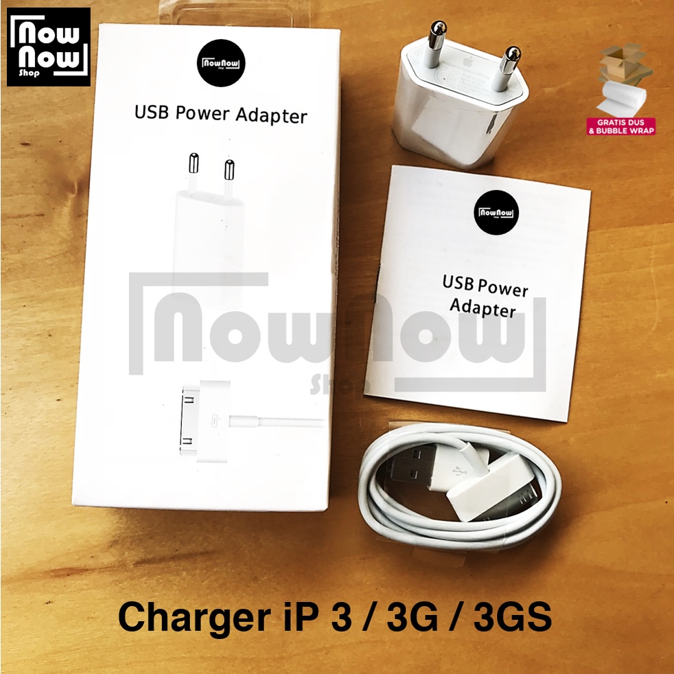 Charger iP 3 / 3G / 3GS 30 pin usb cable A1325 A1303 Casan Cas FullSet