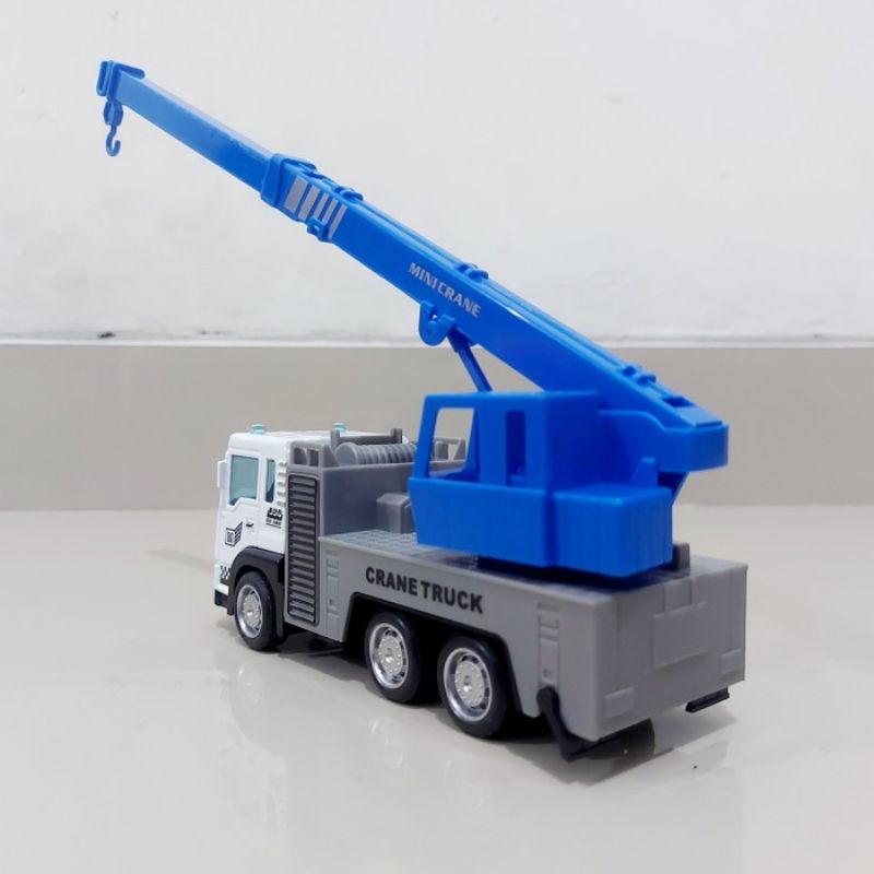 Diecast Mobil Truk Crane Alloy - Miniatur Truck Kren Konstruksi Crain