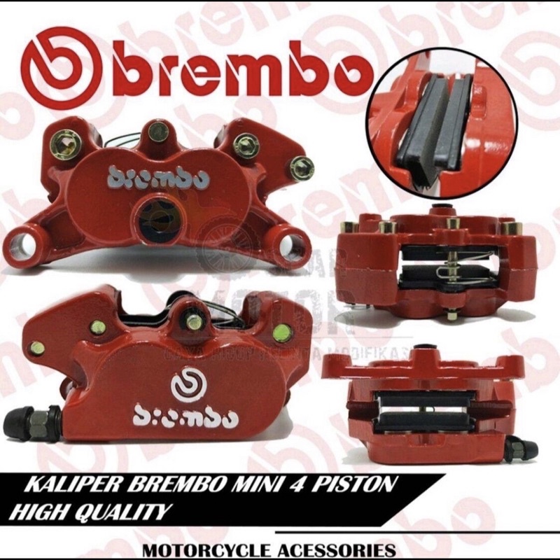 KALIPER MINI 4 PISTON THAILAND CALIPER PALA BABI UNIVERSAL MOTOR BEAT VARIO SCOOPY MIO KTC