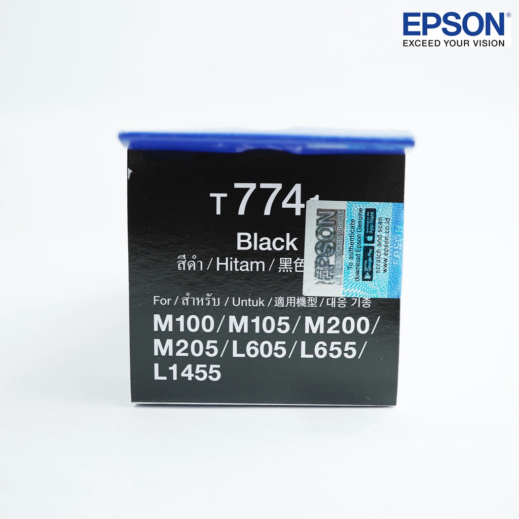 TINTA EPSON T774 T7741 M100 M105 M200 M205 L605 L1455 HITAM ORIGINAL