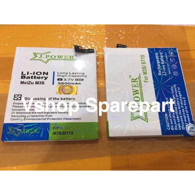 Baterai Batre Double IC Meizu M3S BT15 Merek JPOWER