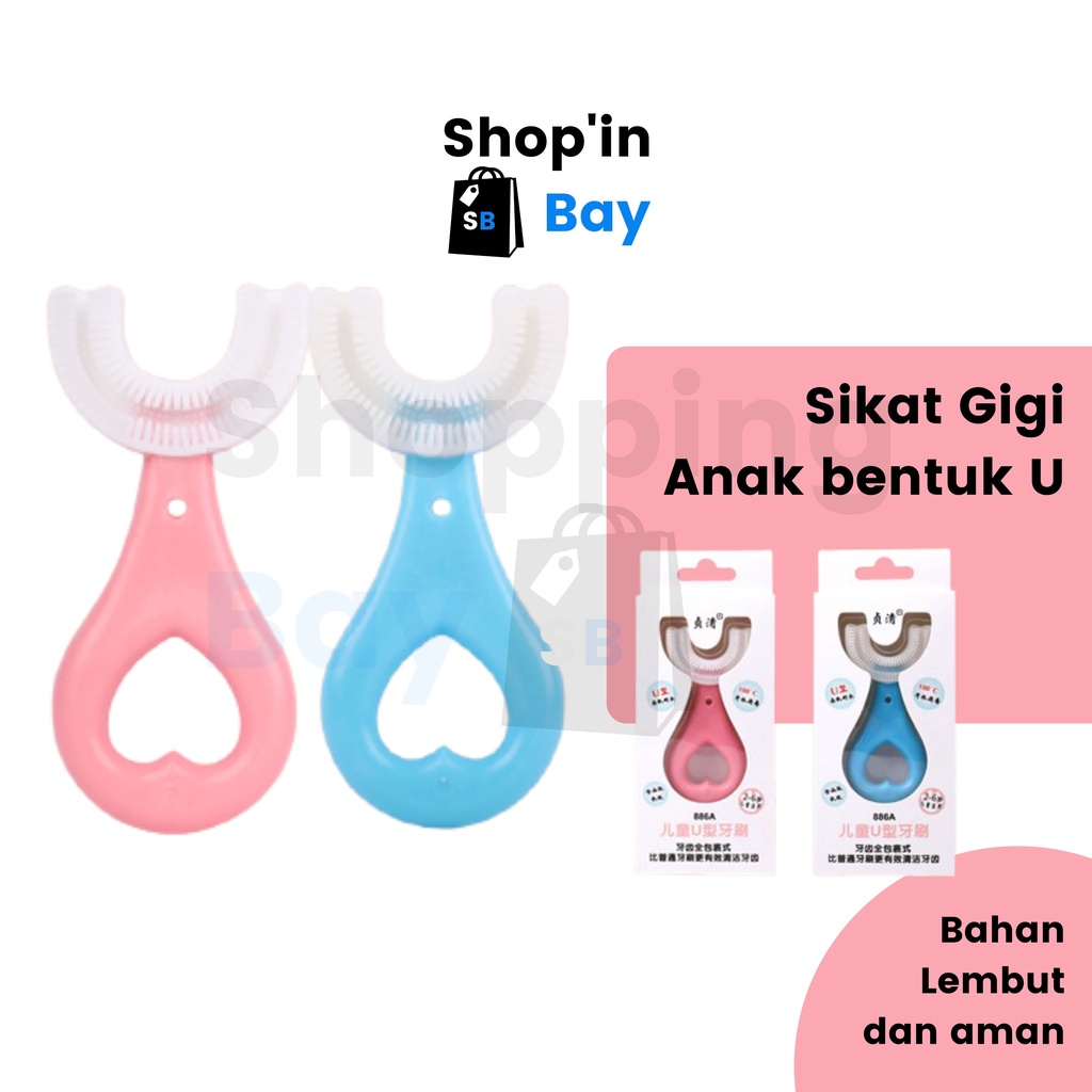 [SB] Sikat Gigi Anak Bentuk U Bahan Silikon / Sikat Gigi U Shape Anak / Sikat Gigi U Anak / Training Toothbrush