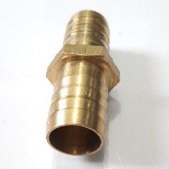 Nepel Cabang dua Lurus 1/2inci Kuningan / Sambungan Selang Cabang 2