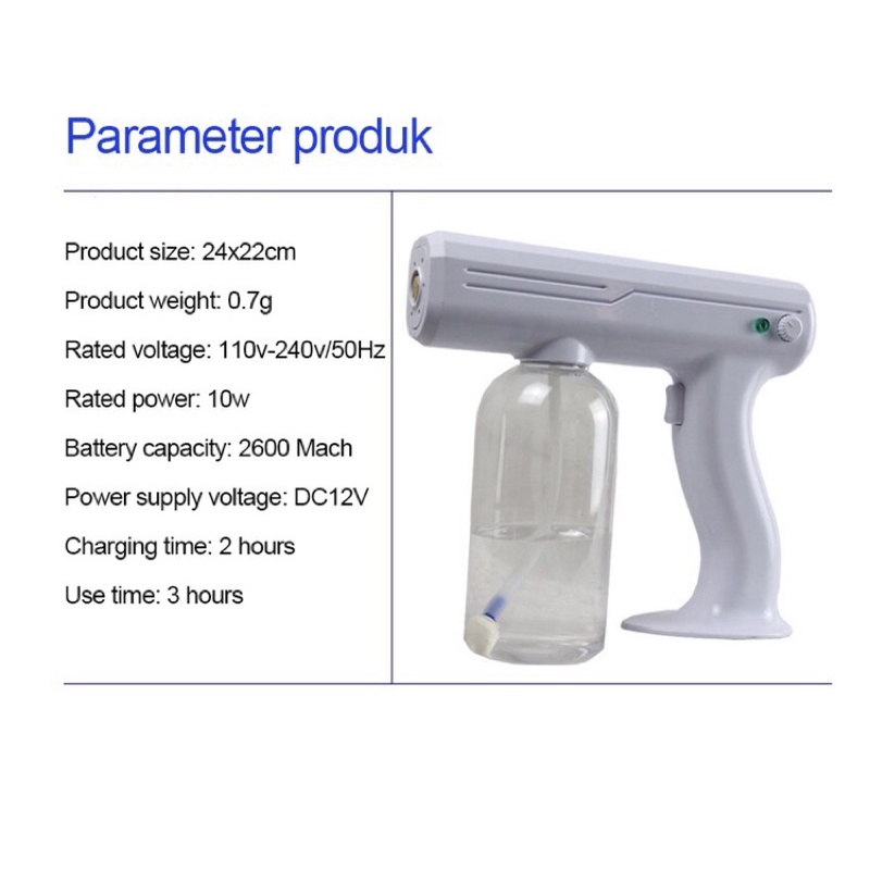 800ML spray gun disinfektan wireless atomizer / disinfektan sprayer wireless