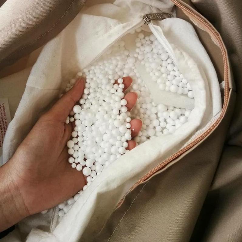 

[KODE PBQUS] Sterofoam butir 1 kg putih Styrofoam butiran kacang Sterofom bean bag isi boneka hadiah dll