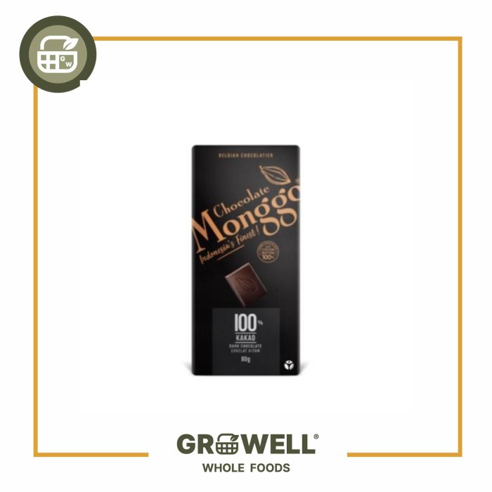 

MONGGO CHOCOLATE TABLET DARK 100% 80GR