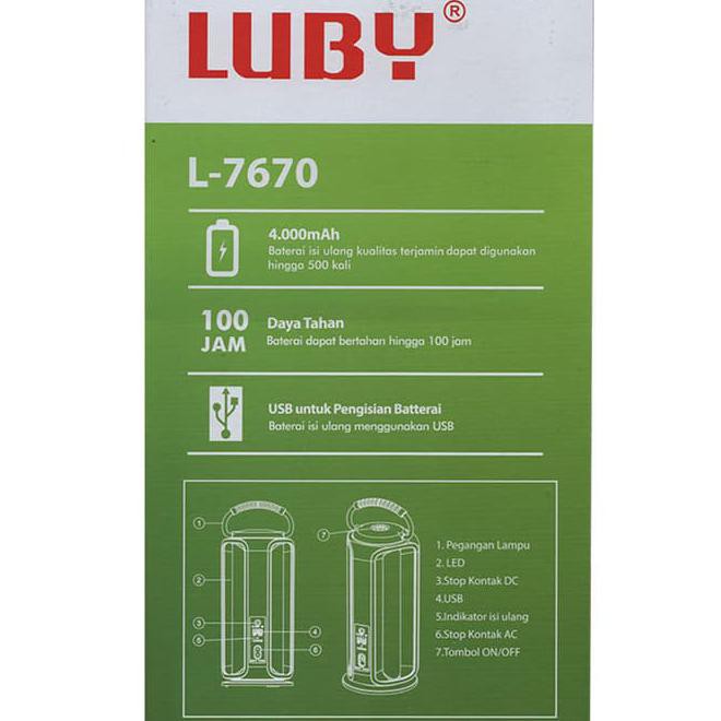 j3sy luby l7620 lampu emergency tahan nyala 100 jam 99hj