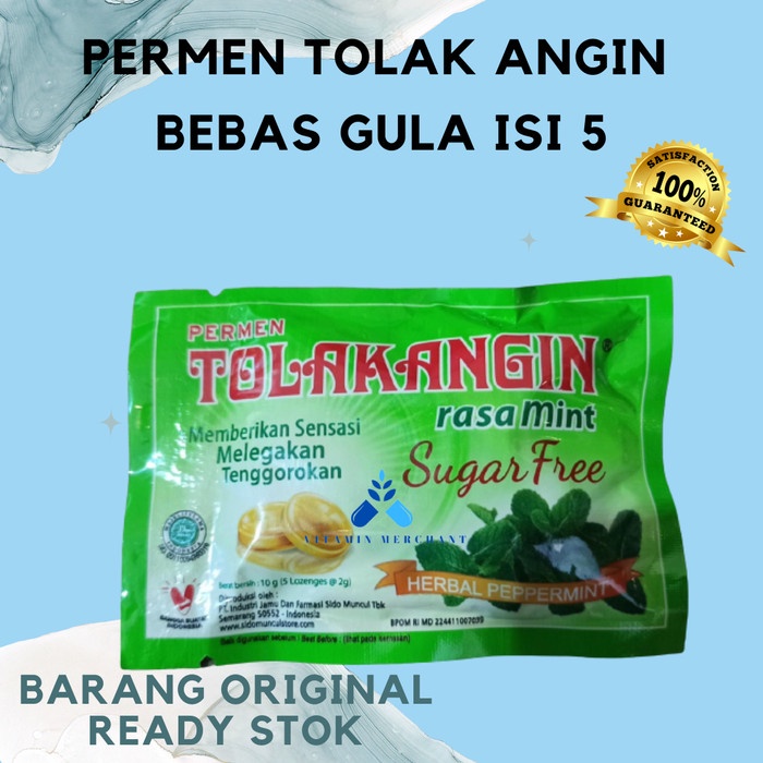 

Permen Tolak Angin Bebas Gula (Sugar Free) isi 5 Butir