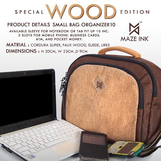 Tas Selempang Unik Motif Kayu Tas Wanita  Wood Netbook 10 "