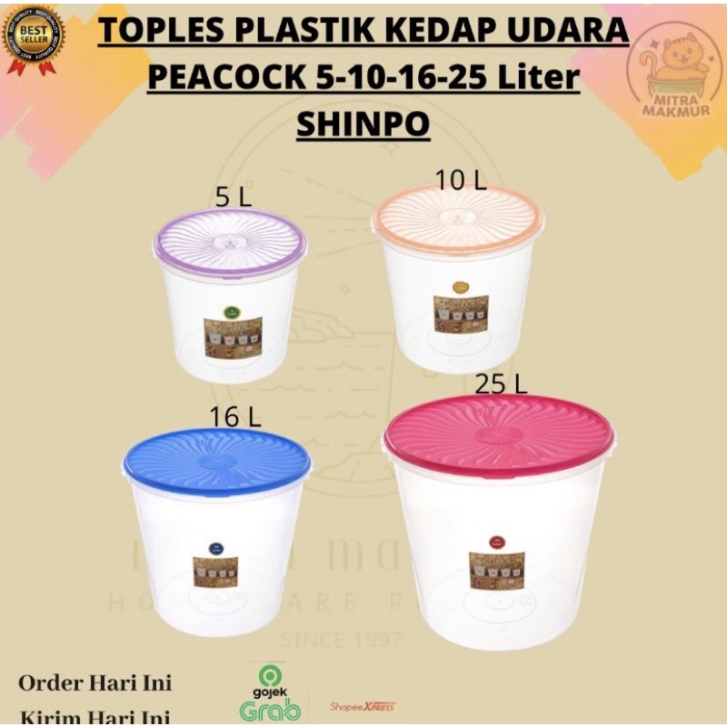 SHINPO - TOPLES PLASTIK KUE KERING KEDAP UDARA / TOPLES 5-10-16-25 LITER