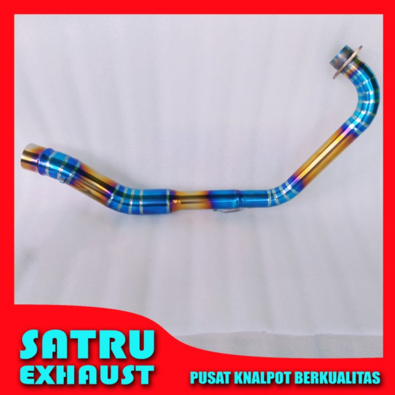 Pipa leheran knalpot bluegold CB150R Old lama full cacing stainless Cb lama